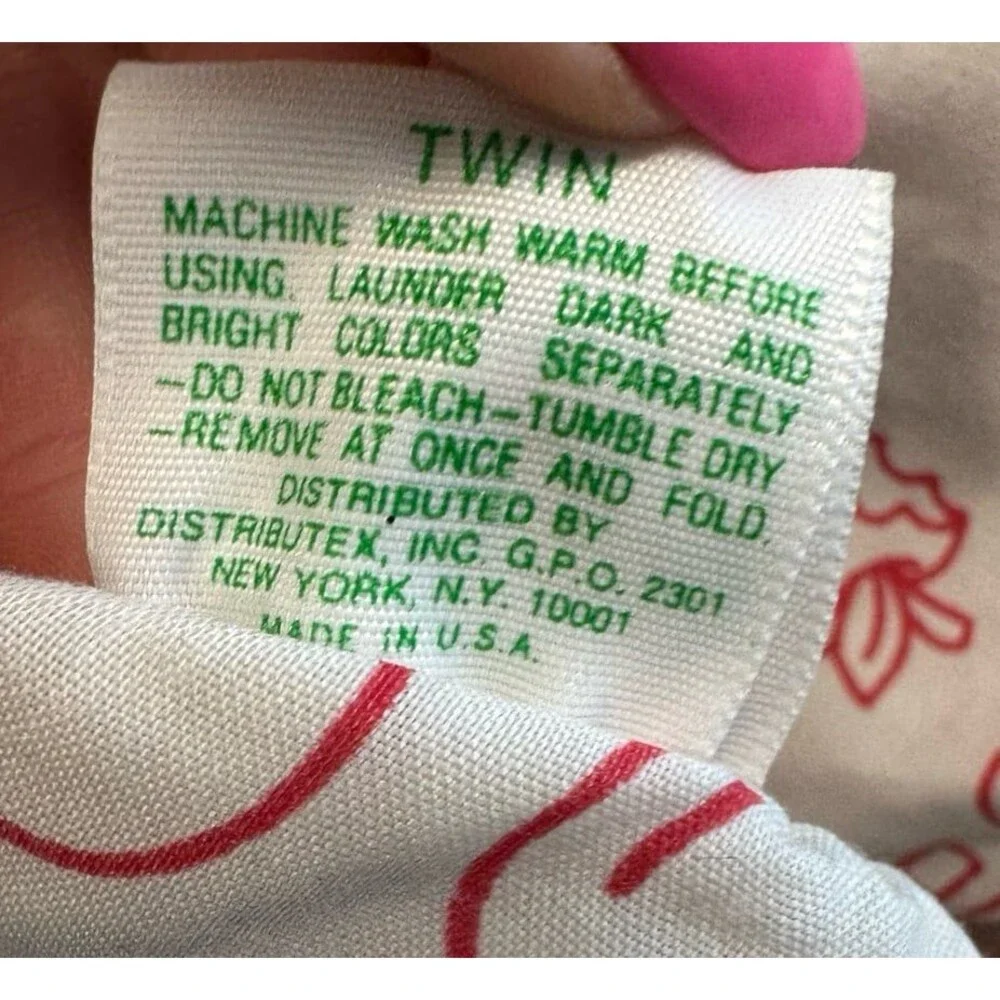 VTG Sesame Street Twin Fitted Sheet School Marlborough Apples Big Birds Oscar